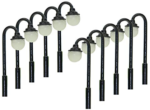 Evemodel LYM23 10pcs Model Railway Train Lamp Post Street Lights Z Scale LEDs NEW Building Layout