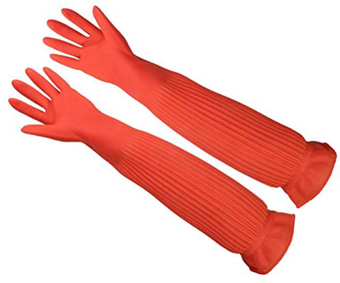 Ysoom 1 Paire de Gants d'aquarium imperméables en Latex réutilisables pour Nettoyer Les Aquariums - Prévient Les Allergies de - 56 cm