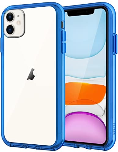 JETech Case for iPhone 11 (2019), 6.1-Inch, Shockproof Transparent Bumper Cover, Anti-Scratch Clear Back (Blue)