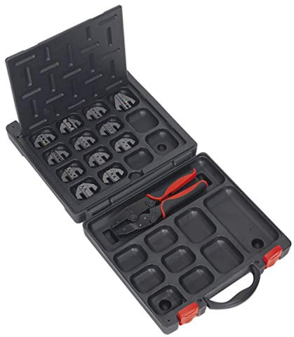 Sealey AK3858COMBO Ratchet Crimping Tool with Jaws and Storage Case
