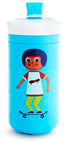 Munchkin Twisty Mix & Match Trinkbecher mit Schnabel und Motiven, Blau, 266 ml