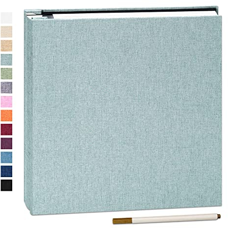 Yopih Selbstklebende 10x15 Fotoalbum Einkleben und zum Selbstgestalten Groß leinen Photoalbum mit 40 weißen Seiten, Hochzeit Jahrestag Geburtstag Geschenke, mit einem Kugelschreiber, 28x27cm