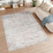 TAPISO Feyruz Teppich Kurzflor Creme Orange Rot Blau Hellgrau Punkte Meliert Used Effekt Wohnzimmer Schlafzimmer ÖKO-TEX 200 x 300 cm