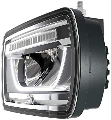 HELLA 1FE 016 773-011 LED-Fernscheinwerfer - Jumbo LED - 12/24V - rechteckig - Referenzzahl: 25 - Anbau - glasklare Streuscheibe - Lichtscheibenfarbe: glasklar - Kabel: 800mm - links/rechts