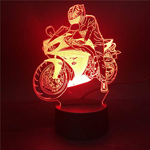 Jinson well 3D Motorrad auto Lampe licht led optische Illusion Nachtlicht 7 Farbwechsel Touch Switch Tisch Schreibtisch Dekoration Lampen mit Acryl Base USB Spielzeug geschenk
