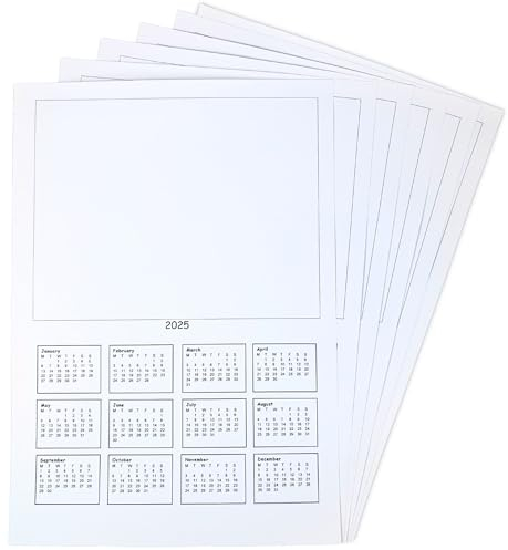 Kalender 2021, A4, weiß, blanko, 10 Blatt, fügen Sie Ihr Bild hinzu, für einen personalisierten Kalender, Geschenk, Schule, Kindergarten