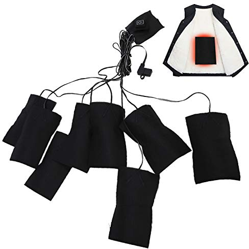 ZJchao 3 Lektionen 8-in-1-Heizkissen, elektrische Kleidung, wasserdichte Weste, Jacke, Kissen, USB-Heizfolie, elektrisches Heizkissen, Stoff für den Winter