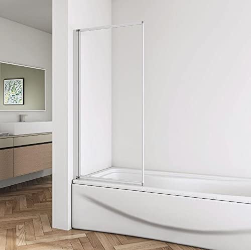 Huiyang 700x1400mm 1 Fold Folding Pivot Shower Bath Screen Glass Door Panel Bathroom