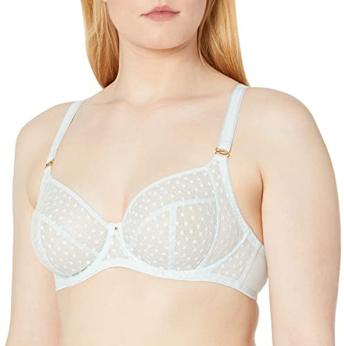 Freya Women's Starlight Underwire Balcony K-Cup Side Support Bra Full Coverage, Pure Water, 30K US