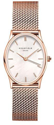 Rosefield The oval Damen Uhr analog Quarzwerk mit Edelstahl Armband OWRMR-OV12