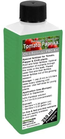 GREEN 24 Engrais tomates, poivrons, piments, engrais liquide premium gamme professionnelle 250ml