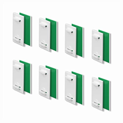 KLEMMFLEX Klebehalter kurz, für Klemmfix Rollo, Doppelrollo, Duo-Rollo, ohne Bohren, zum Kleben, 8 Stück, als Zubehör, Ersatzteil für die Befestigung am feststehenden PVC-Fenster, Balkontür