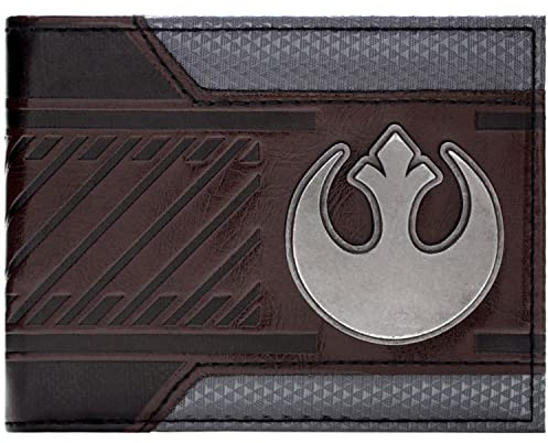 The Empire Strikes Back Star Wars Rebel Alliance Starbird Metallabzeichen Emblem Geldbörse/Geldbeutel Bi-Fold ID & Kartenhalter, Braun