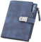 ANYWN Portefeuille Femme Vintage, Petit Porte Monnaie à Grande Capacité, Élégant avec Fermoir Magnétique, Bleu Foncé