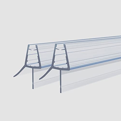 Dichtung 2x60cm Ersatzdichtung Duschkabine für 4mm 5mm 6mm gerade Glastür Stärken Duschtür Wasserabweisende einstellbare Duschdichtung Spritzschutz Bad Dusche Für glasdicke