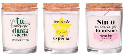 Lote 10 a 50 Velas Frases Gracias por Venir - Velas para Bodas, Detalles bodas mujeres originales, Comuniones (10)