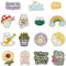 PandaHall Emaille-Anstecknadel-Set, 15 Stile, Wort, Tier, Blume, Pilz, Wolke, Legierung, Brosche, Anstecknadel, Abzeichen für Kleidung, Taschen, Jacken, Zubehör, 15 Stück