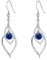 Qings Ohrringe Silber 925 Hängend September Geburtsstein Ohrringe Saphir Lang Dangle Ohrring Blau Zirkonia Unendlichkeit Hängeohrringe für Damen, Schmuck Silberohrringe für Frauen Mutter Mama