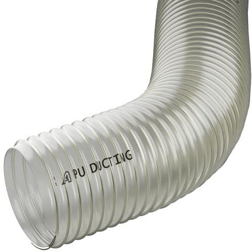 50mm / 2 Inch Clear Polyurethane Pipe for Dust, Fumes, Vapour, Woodwaste, Air Extraction, Ventilation 1 Metre Long