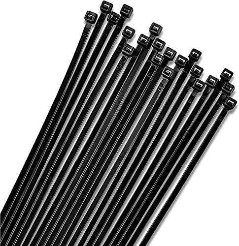 8 Black Zip Cable Ties (1000 Pack), 40lbs Tensile Strength - Heavy Duty, Self-Locking Premium Nylon Cable Wire Ties for Indoor and Outdoor by Bolt Dropper (Black)