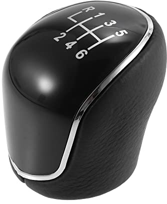 A ABSOPRO Perilla De Cambio Manual 6 Velocidades para Ford Focus 05-12 1Pc | Abs, Cuero, Negro, 5.2X5X4.7Cm, Para Ford: Mondeo 00-07, S-Max 06-10, C-Max 03-08, Para Mustang 05-12