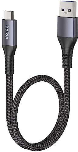 Maxonar USB C Cable Short 50cm/0.5M 1Pack 10Gbps Data USB3.2 Gen2 Type C Android Auto Cable QC3.0 3.1A USB A to C Fast Charger for Samsung Note20 Galaxy S24/S23/S22/S21 Flip 5 Tab S9 Pixel9 OnePlus 11