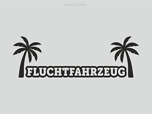 KLEBEKÖNIG Aufkleber Fluchtfahrzeug - Sticker Autoaufkleber Scheibenaufkleber Motorradaufkleber Meer Camping - 2 Größen (30 cm x 10 cm)