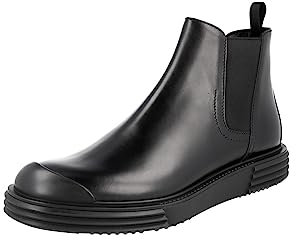 Prada Herren Schwarz Leder Stiefelette 2TE128 LPA F0002 40 EU / 6 UK