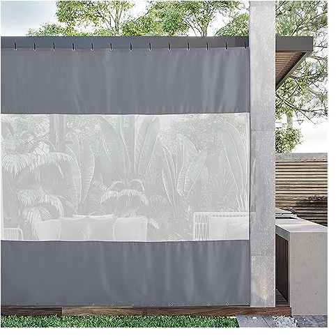 WZYJLyds Tenda da Esterno Impermeabile, Tende Trasparenti Tende da Sole per Balconi Tende da Esterno con Anelli Tende per Gazebo, Personalizzabile