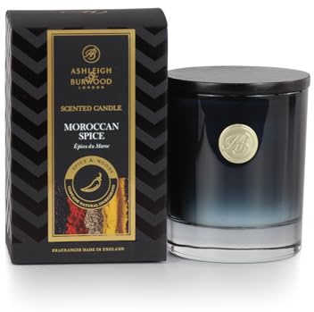 ASHLEIGH & BURWOOD Luxury Collection Duftkerze aus Sojawachs, 140 g, marokkanisches Gewürz, 28 Stunden Brenndauer