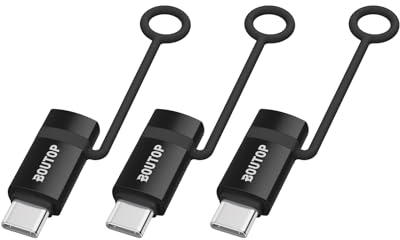BOUTOP 60W [Apple MFi Zertifiziert] Lightning auf USB C Adapter für Schnelles Laden Kompatibel mit iPhone 15 Pro/15 Pro Max/15/15 Plus, MacBook, iPad - [3 Stück, Schwarz]