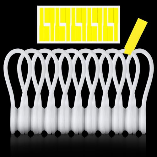 Kanemc 20 cm lange Silikon-Kabelbinder im Lieferumfang enthalten, magnetische lange Kabelbinder, wiederverwendbare Riemen, Spiralbinder, elastische Magnetbinder zum Umwickeln von Kabelbündeln (10