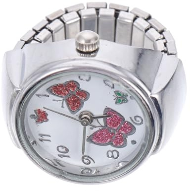 SHERCHPRY 2stücke Fingeruhr Damenring Mit Schmetterlingsdesign Elegante Verstellbare Schmuckuhr Aus Hochwertigem Für Modebewusste Frauen Die Stil Und Funktionalität Schätzen