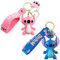 Gugatad 2 Stitc Niedlicher Schlüsselanhänger für Kinder,Schlüsselanhänger Mädchen Jungen,Cartoon Schlüsselanhänger,Anime Schlüsselanhänger,Rucksack,Autoanhänger（Blau、Rosa