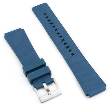 StrapHabit TQ18 FKM Gummi-Schnellverschluss-Uhrenarmband, Ersatz für Q Timex, passend für 36 mm, 38 mm, 40 mm, M79, GMT, Chronograph, Schnellverschluss-Uhrenarmband, 18 mm, Blau
