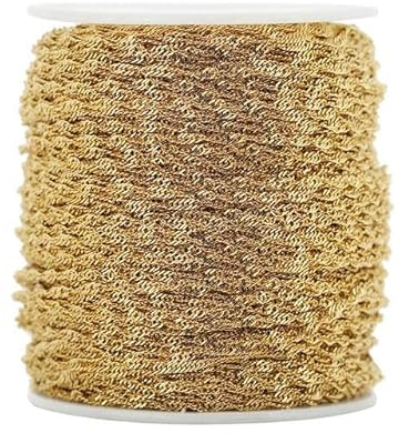 2 Meter goldfarbene Edelstahlketten, Bulk-Durchmesser 1,9 mm, Gliederketten, Lot für DIY-Armband, Halskette, Schmuckherstellung, Zubehör, Gold