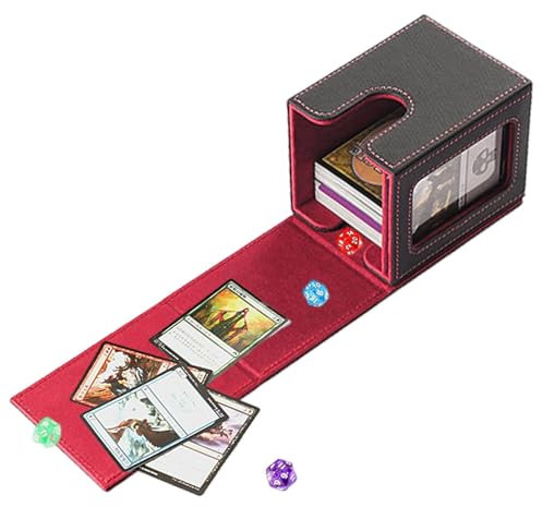 Caja de mazo de exhibición Commander,Caja de cartas Commander | Estuche para cartas Commander con cierre magnético | Caja organizadora infantil para recoger tarjetas con fundas para chocolate y pendie