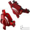 DYISLAND XT-7 Kabelbetätigte, extra leistungsstarke Hybrid-Hydraulik-Scheibenbremsen Bremssättel für MTB/Mountainbike (Rote-Bremsen)