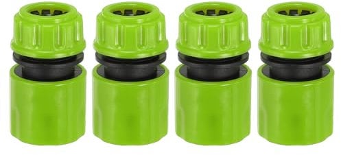 PATIKIL 1/2 Garden Hose Quick Connector Repair Extender, 4 Pcs Plastic Garden Water Hose Connectors Fittings Leakproof Design, Lime Green
