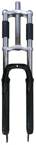 CDHPOWER 26/29 Bicycle Suspension Fork, Double Shoulder, Triple Tree, 1-1/8 Threadless, 28.6mm Straight Tube, Black, Disc Brake (26)