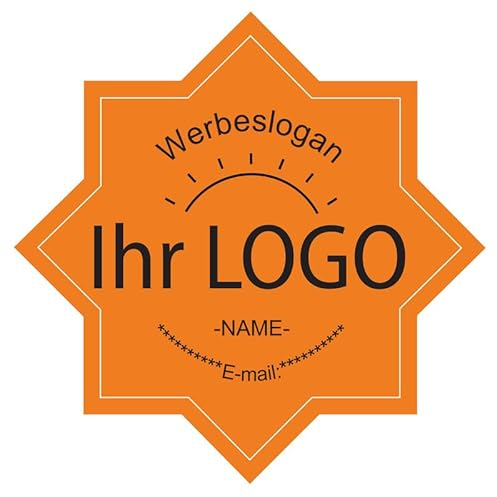 CUSMIZ Logo Sticker - Aufkleber Selbst Gestalten, Personalisierte Aufkleber für Firmenlogos, Hochzeiten, Partys, Festivals, 100 Stk Aufkleber in verschiedenen Formen und Größen - Achteck