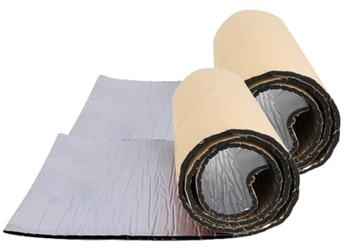 Takezuaa 200cm*50cm 10mm Thick 2 Roll Car Sound Deadening Self Adhesive Mat,Van Insulation & Soundproofing Panel,Audio Noise Insulation Motor Home Van Campervan Insulations Panel