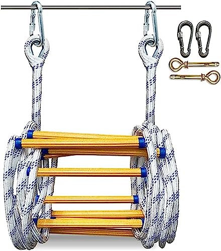 Sicherheitsleiter, Strickleiter, Feuerleiter, Rutschfestes Seil, zusammenklappbare Notleiter/L 20M