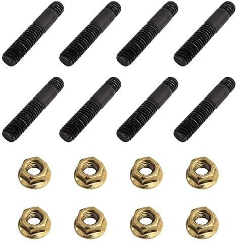 Lot de 16 écrous de collecteur d'échappement haute résistance 10,9 M8 x 40 8 M8 x 1,25 CU SW13 avec collier