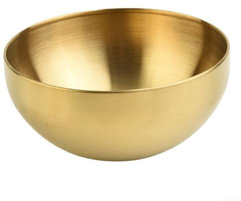 Besttoolifes Stainless Steel Mixing Bowls, Salad Bowls,304 Steel, Deep Bowl For No Splashes, Stackable Storage, Dishwasher Safe, For Mixing, Steaming Storing(15cm Gold)