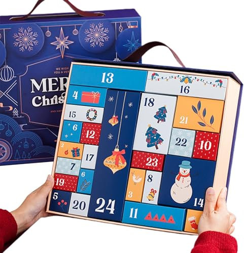 Cajas vacías – Cajas para rellenar | 24 días de Navidad cajas rellenables vacías para dulces | Cajas de Navidad para llenar chocolates, caramelos