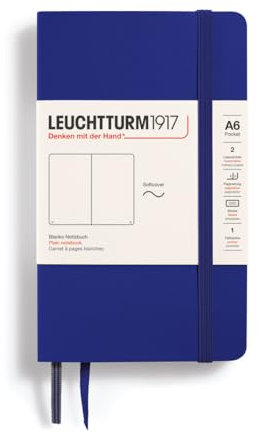 LEUCHTTURM1917 372378 Notizbuch Pocket A6, Softcover Schreibbuch, 123 nummerierte Seiten, Ink, blanko