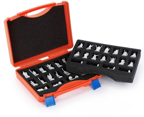 WISEPRO Miniature Storage Carrying Figure Case, 36 Slot Hard Shell Figurine Minature Carrying Case with 2 Foam Layer, Compatible with Warhammer 40k, Dungeons & Dragons and More