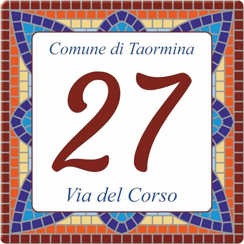 Pubblimania NUMERO CIVICO PERSONALIZZATO TIPO MOSAICO, su alluminio composito da 3 mm con Stampa Resistente in Esterno