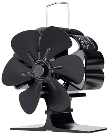 Burner Fan,Stove Fans Log Burners,Log Burner Fan, 6 Blade Mini Stove Fan Heat Powered Log Wood Fireplace Fan Burner Eco Quiet Energy Saving Home Warm Efficient Heat Distribution(With Thermometer)